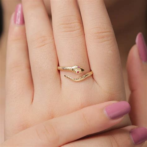 Customizable 18k Yellow Gold Diamond Snake Ring For Sale At 1stdibs