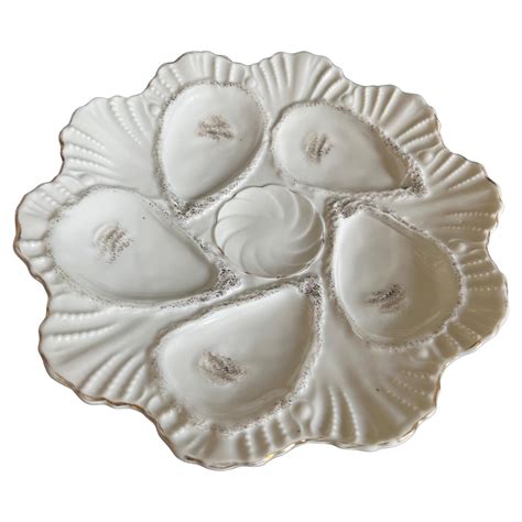 A Pair Of Antique French Salins Oyster Plates For Sale At 1stdibs