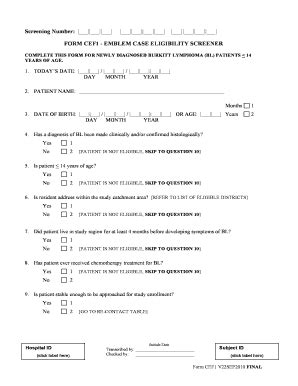 Fillable Online Form Cef Emblem Case Eligibility Screener Form Cef