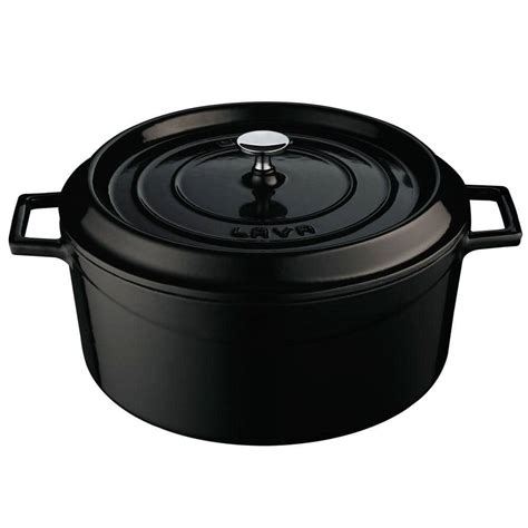 Lava Signature 7 Qt Cast Iron Dutch Oven Lvytc28k2blk The Home Depot