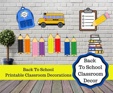 Back To School Printable Classroom Decorations Colored Pencil