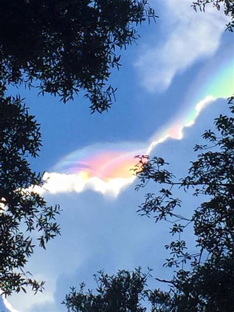 Rare Iridescent Cloud The Cap Cloud Is Called A Pileus Sky