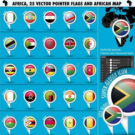 Afryka krajów flaga mapy ilustracja wektor Ilustracja złożonej z kenja