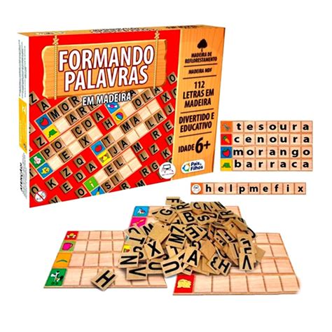 Jogo Educativo Formando Palavras Letras Em Madeira Figuras