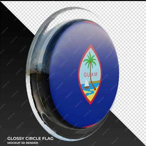 Premium Psd Guam0003 Realistic 3d Textured Glossy Circle Flag