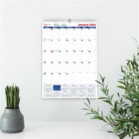 Brownline Ruled Block Monthly Wall Calendar Julian Dates Monthly