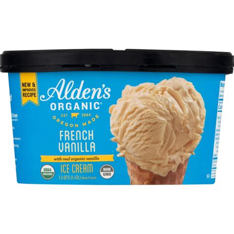 Aldens Organic Ice Cream French Vanilla Ice Cream Treats And Toppings Roth S