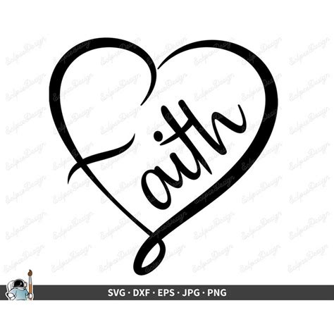 Faith Heart Svg Jesus Clip Art Cut File Silhouette Dxf Eps Inspire Uplift