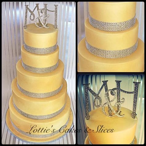 Gold And Diamond Wedding Cake Diamond Wedding Cakes Cake Wedding Cakes