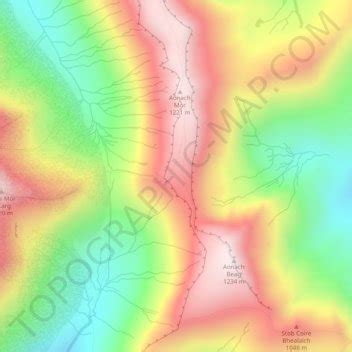 Seang Aonach Mor topographic map, elevation, terrain