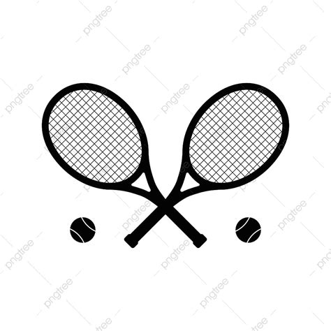 Gambar Ikon Raket Tenis Diisolasi Pada Latar Belakang Putih Logo