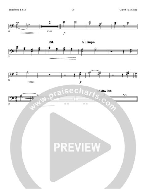 Christ Has Come Choral Anthem Satb Trombone Sheet Music Pdf Lillenas