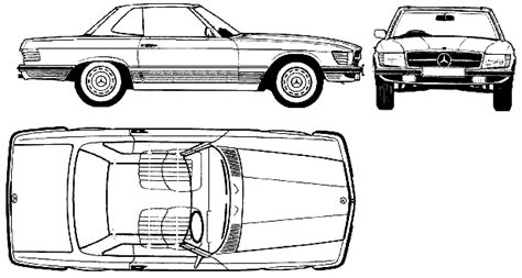 Mercedes Benz Sl Class W Sl Coupe Blueprints Free Outlines