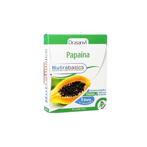 Papaína 30 cápsulas vegetais Nutrabasics Drasanvi