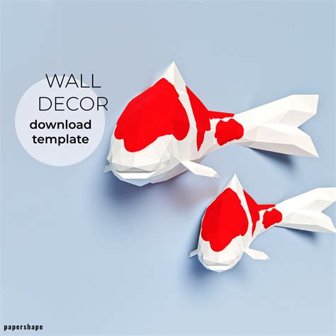 Papercraft Koi Carp Large Mouth Bass Jumping Fish Papercraft Etsy Uk