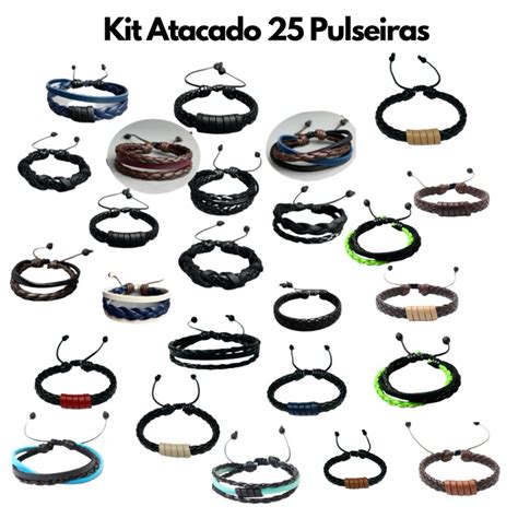 Kit ATACADO 25 Pulseiras INFANTIS Ou ADULTO Regulagem Masculina