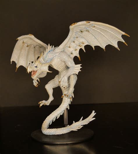 Custom Painted Gargantuan White Dragon Miniature Ttrpg Rpg Dnd