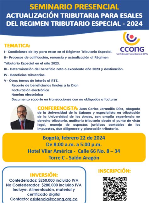 SEMINARIO PRESENCIAL ACTUALIZACIÓN TRIBUTARIA PARA ESALES DEL REGIMEN