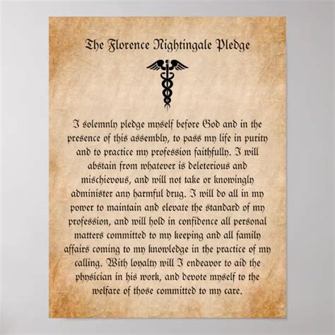 Florence Nightingale Pledge For Nurses Poster Zazzle