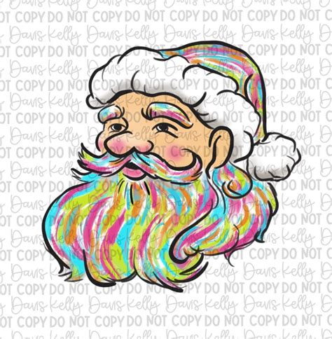 Rainbow Santa Png Etsy