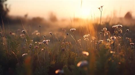 Un Campo De Flores En La Ma Ana Foto Premium