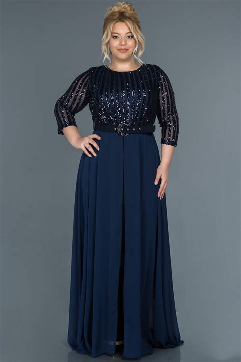 Robe de Soirée Longue Bleu Marine ABT053 Abiyefon