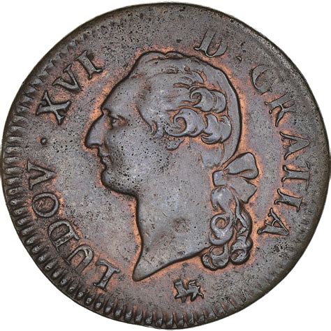 Coin France Louis Xvi Sol Ou Sou Sol Paris Copper