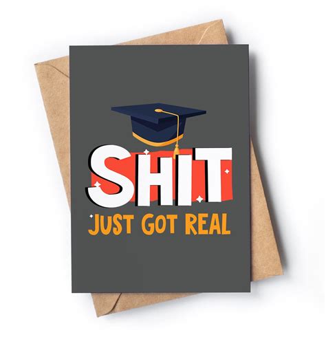 Funny Graduation Card With Envelope For Him Or Her Original Congratulatory