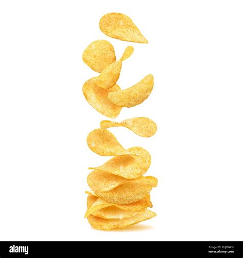 Stack Pile And Heap Of Wavy Crispy Potato Chips Salty Snack Food Or