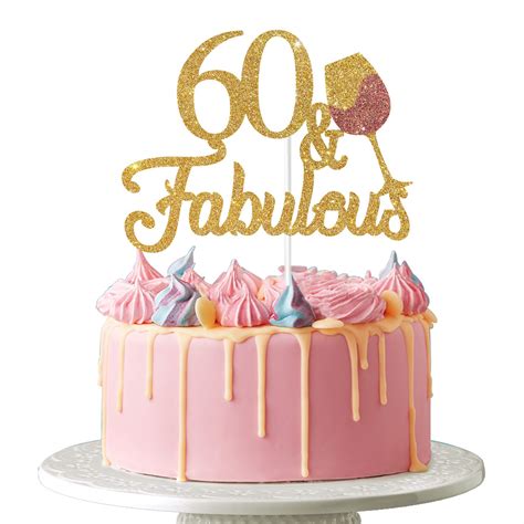 Buy Dalaber 60 And Fabulous Cake Topper Happy 60th Birthday Cheers To