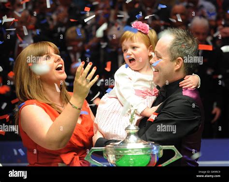 Scotlands John Higgins Celebrates With His Wife Denise And Daughter