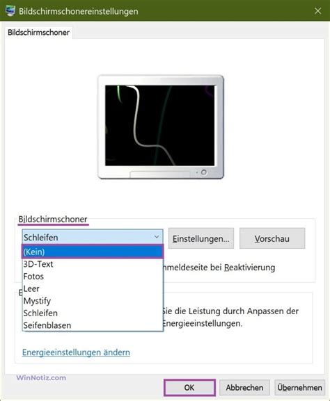 Bildschirmschoner Einstellen Windows Winnotiz