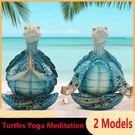 Set Of Turtles Meditation Home Decor Meditation Doll Resin Yoga Zen