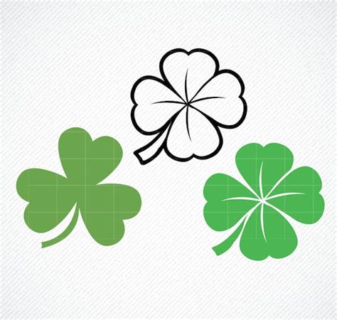 Clover Svg Saint Patricks Day Svg Shamrock Svg Plaid Clover Svg Four