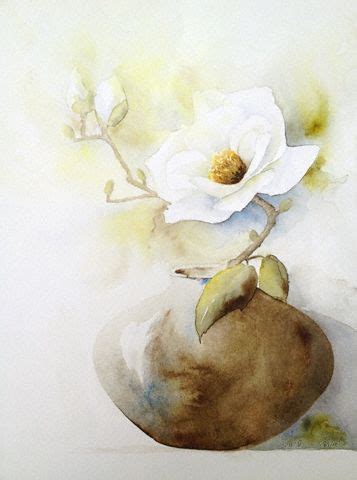 Magnolie Housten 44X32 Watercolor Flower Art Flower Art Painting