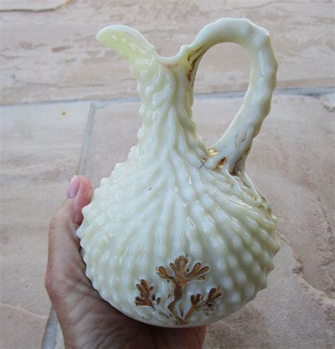 Rare Northwood Argonaut Shell Nautilus Custard Glass Cruet No Stopper Etsy