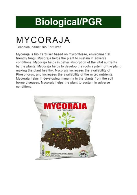 Bio Tech Grade Powder Iil Product Mycoraja Bio Fertilizer Target Crops Wheat Packaging Type