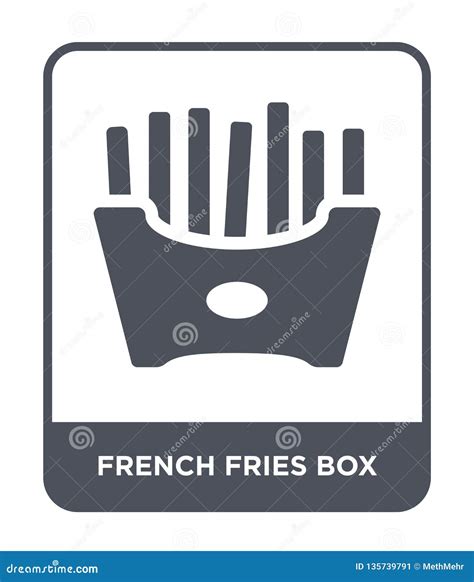 French Fries Box Icon In Trendy Design Style French Fries Box Icon Isolated On White Background