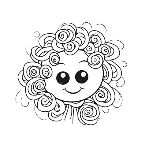 Curly Hair Drawing Stock Vector Illustration Outline Sketch Tangling