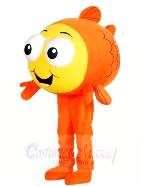 Cute Orange Fish Mascot Costumes Sea Ocean