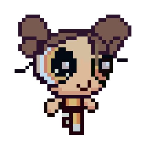 A Pixel Art Image Of A Girl With Big Eyes