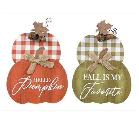 Youngs S 2 Woodland Stacked Pumpkin Tabletop Signs Stacked