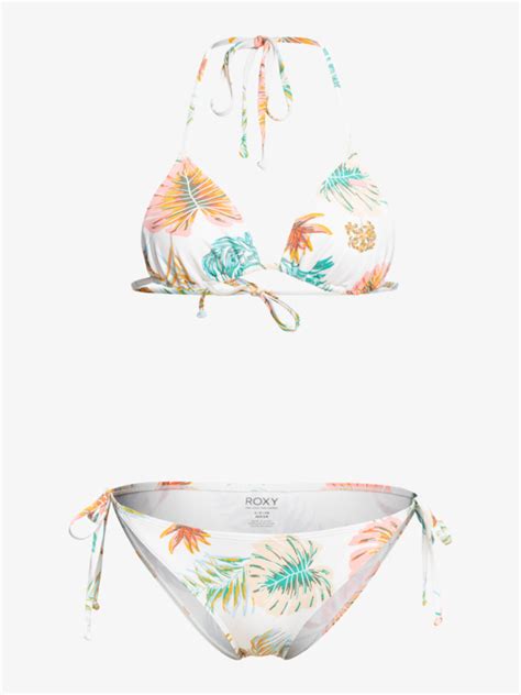 Roxy Into The Sun Tiki Triangle Ensemble De Bikini Couvrance Naturelle Pour Femme Roxy