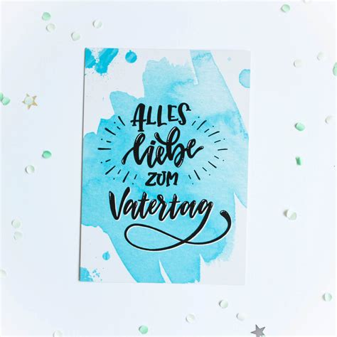 Alles Liebe Zum Vatertag Lettering Handlettering Postkarte Alles