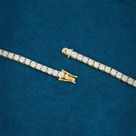 4mm Moissanite Tennis Chain 14k Yellow Gold Vvs Diamonds Ice Cartel