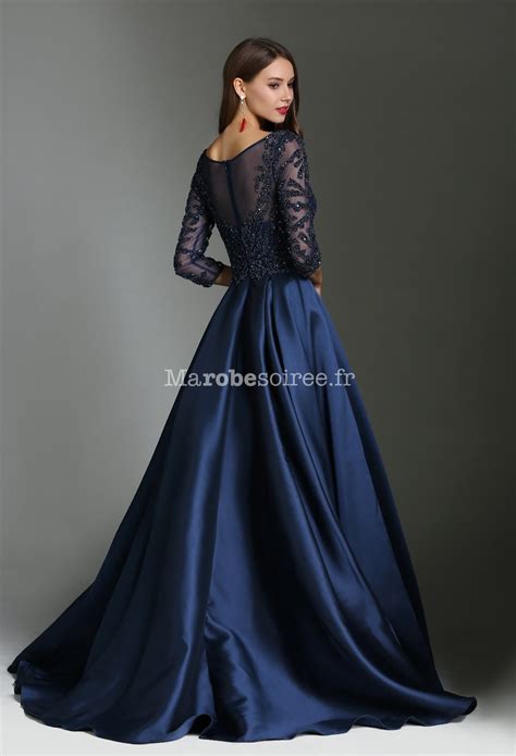 Robe de soirée bleu nuit luxe