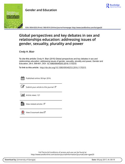 Pdf Global Perspectives And Key Debates In Sex And Relationships Education Addressing Issues