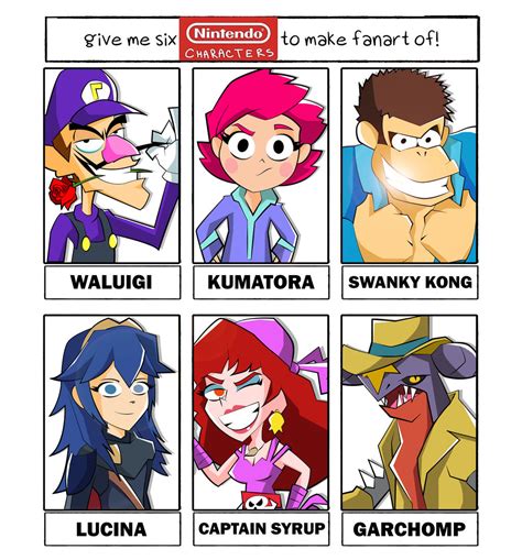 Six Nintendo Characters Fanart Challenge By Xeternalflamebryx On Deviantart