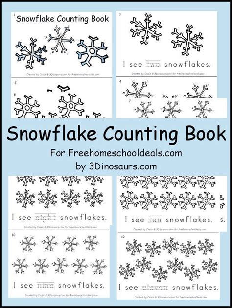 Free Snowflake Counting Book - numbers 1 through 11 Homeschool Freebies, Homeschool Life, Winter ...