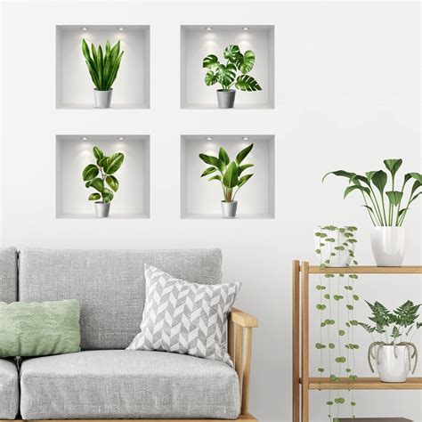 Amazon WOHAHA 3D Plants Wall Sticker Removable False Window Wall